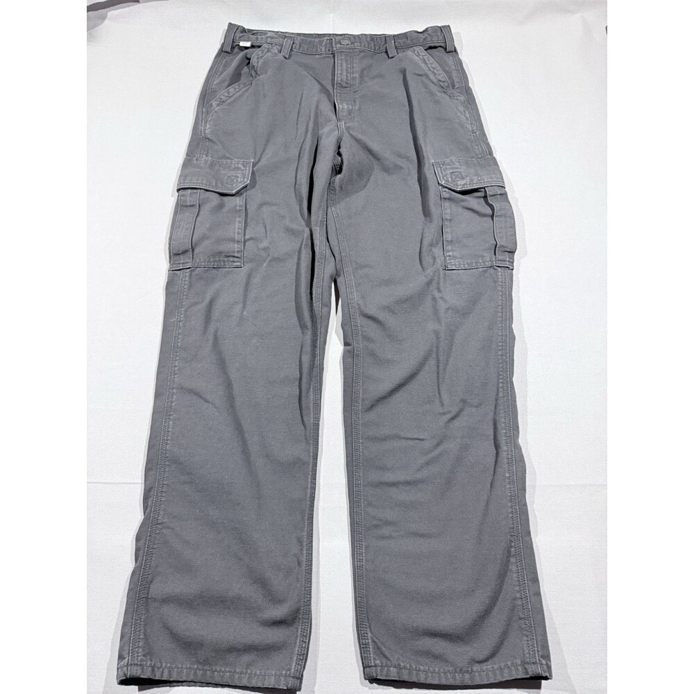 Carhartt FR Cargo Pants Mens 38x34 Black Canvas Dungaree Fit FRB240 NFPA 2112